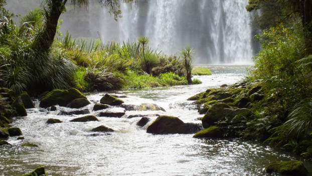 Whangarei - Het beekje onder de waterval