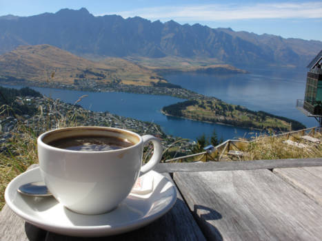 Zuidereiland - Zo heb ik mijn koffie het liefst! Queenstown - New Zealand - South Island