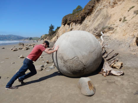 Moeraki Boulders - moving those Boulders
