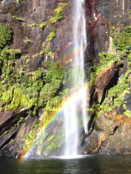 Milford Sound - Rainbow, Milford Sound, New Zealand