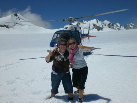 Franz Josef Glacier - In je korte broek boven op Franz!