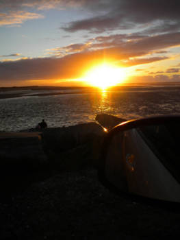 Zuidereiland - Hokitika . Zonsondergang