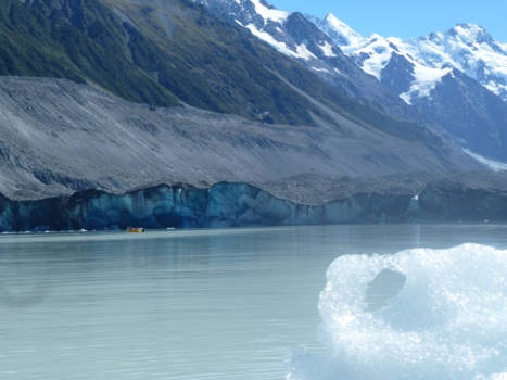 Zuidereiland - Nieuw Zeeland gletsjer bij Mount Cook