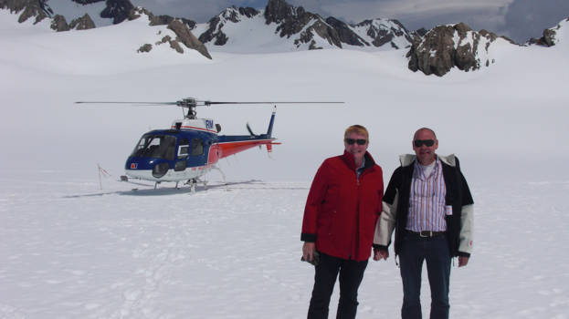 Mount Cook - helicopterlanding top Mount Cook Nieuw-Zeeland