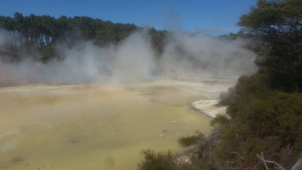 Rotorua - Dampende zwavel baden in Nieuw Zeeland