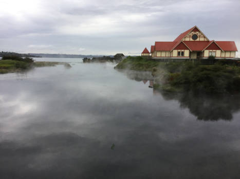 Tamaki Maori Village - Tamaki village uitzicht meer