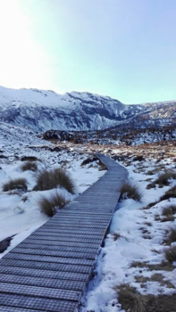 Tongariro Crossing - Sneeuw in Juli