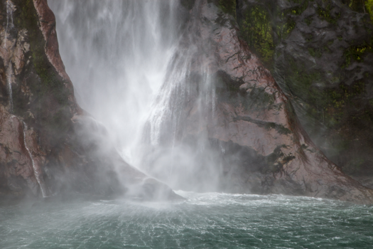 Milford Sound - Under the waterfall