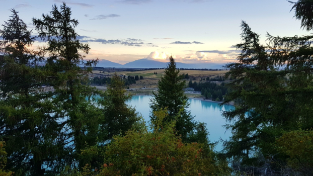 Lake Tekapo - Zonsondergang bij Lake Tekapo, Nieuw Zeeland
