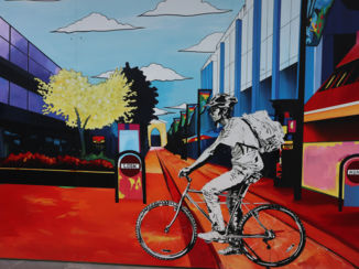 Nieuw-Zeeland - Mooie muurversiering in Christchurch