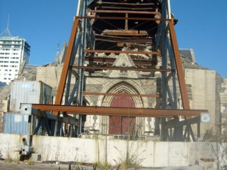 Rondreis Nieuw-Zeeland in zes weken - Christchurch de verwoeste Kathedraal !!! Hoever zouden ze er nu mee zijn ??